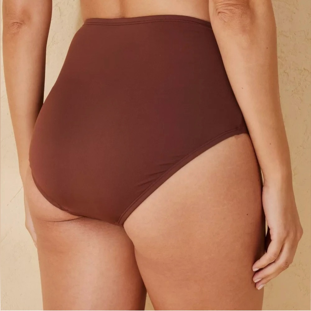 Shade & Shore - Women’s Shirred High Waist Full Coverage Bikini Bottom - COPY - Picture 2 of 12